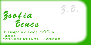 zsofia bencs business card